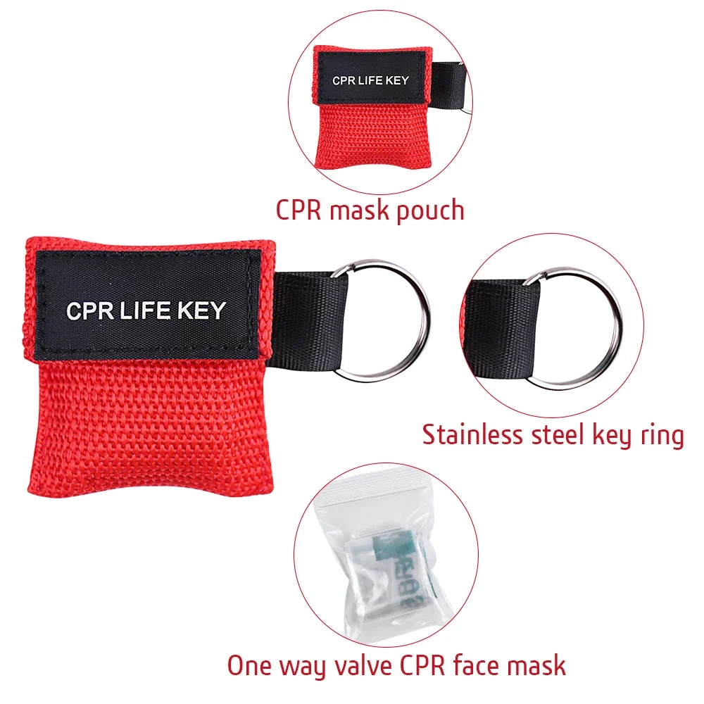 Professional First Aid Outdoor Rescue CPR Face Shield Mask Health Care Tools Keychain Emergency Breathing Resuscitator Mask - الصورة 3