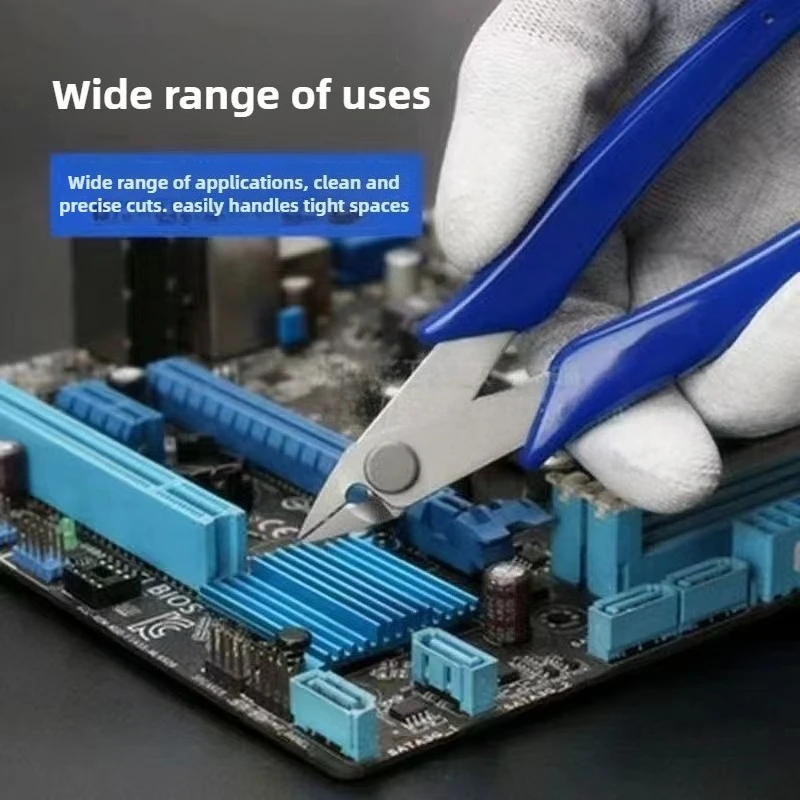 Blue Electricians Pliers Tools Electrician Hand Tool Carbon Steel home Electrical Wire Cable Cutters Side Snips Flush Nipper - الصورة 5