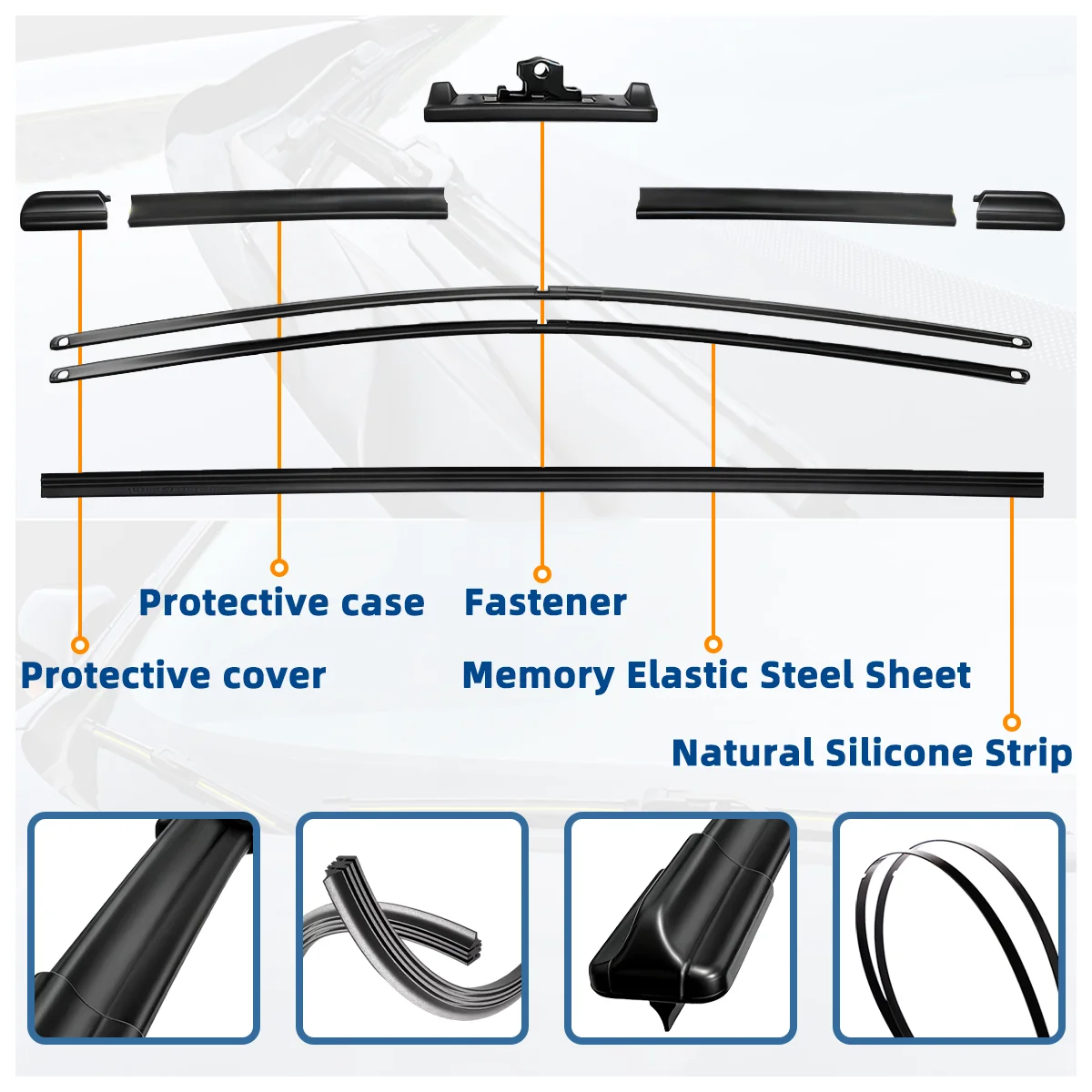 3PCS Front Rear Windshield Wiper Blades Fit For Dacia Renault Dokker Duster 2009-2021 Car Durable Premium Auto Spare Parts 2020 - الصورة 4