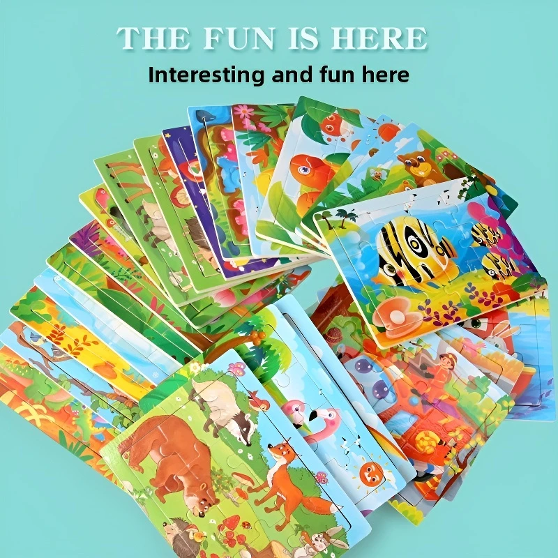 15*11cm Montessori Wooden 3D Puzzle Cartoon Animal Intelligence Jigsaw Game Early Learning Educational Toys For Children - الصورة 2