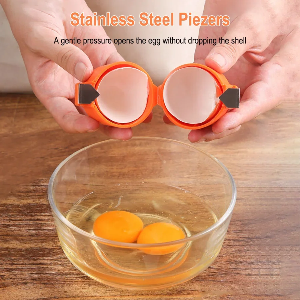 1pcs Multifunctional Egg Shell Opener Handheld Egg Cracker Separator Tool Eggshell Cutter Easy Open Kitchen Gadget for Raw Egg - الصورة 4