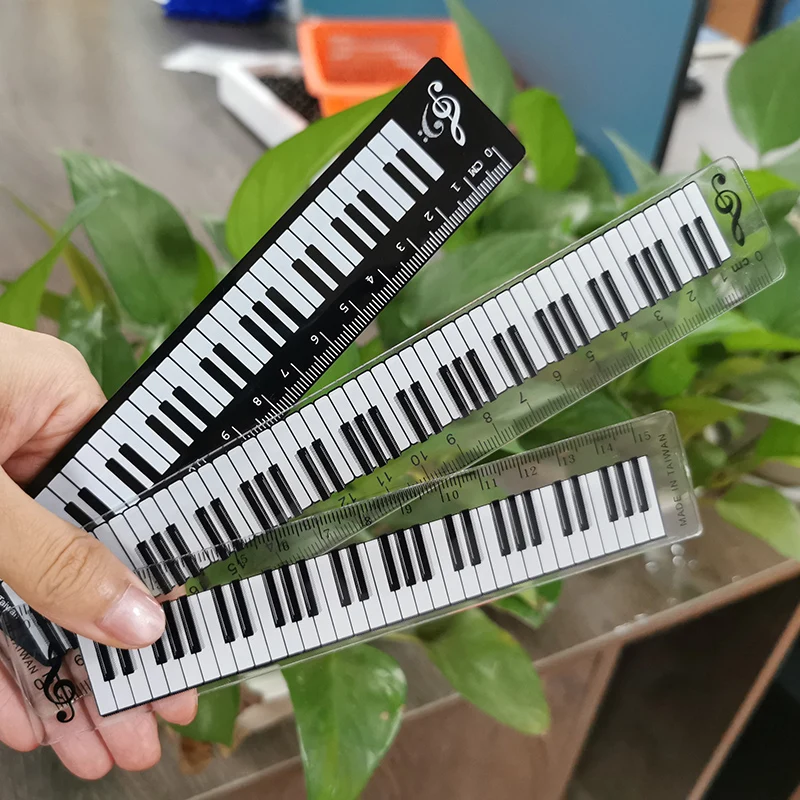 1/3pcs Creative Music Ruler 15cm, Piano Design Measuring Tool & Bookmark, for Musicians, Office, School Stationery Supply - الصورة 6
