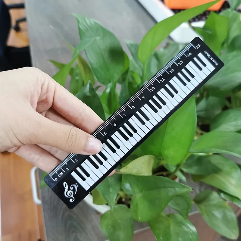 1/3pcs Creative Music Ruler 15cm, Piano Design Measuring Tool & Bookmark, for Musicians, Office, School Stationery Supply - الصورة 2