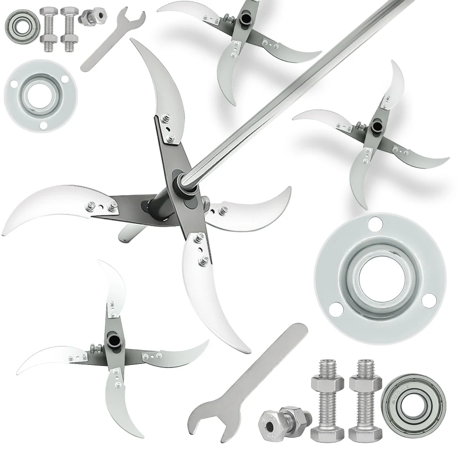 Multifunctional Grass Cutting Blade Set Edges Vegetable Chopping Tool Stainless Steel Rust-Resistant Blades Farm/Home Gardening - الصورة 6