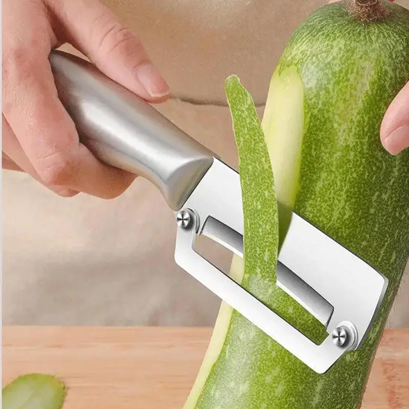 1PC Stainless Steel Flat Edge Peeler Potato Peeler Slicer Knife Watermelon/Melon Grater Kitchen Multi-Purpose Tool - الصورة 2