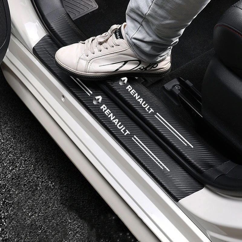 60X7CM Carbon Fiber Car Door Threshold Protective Sticker For Renault Megane 2 3 Clio Scenic Duster Kaptur Captur Logan - الصورة 2
