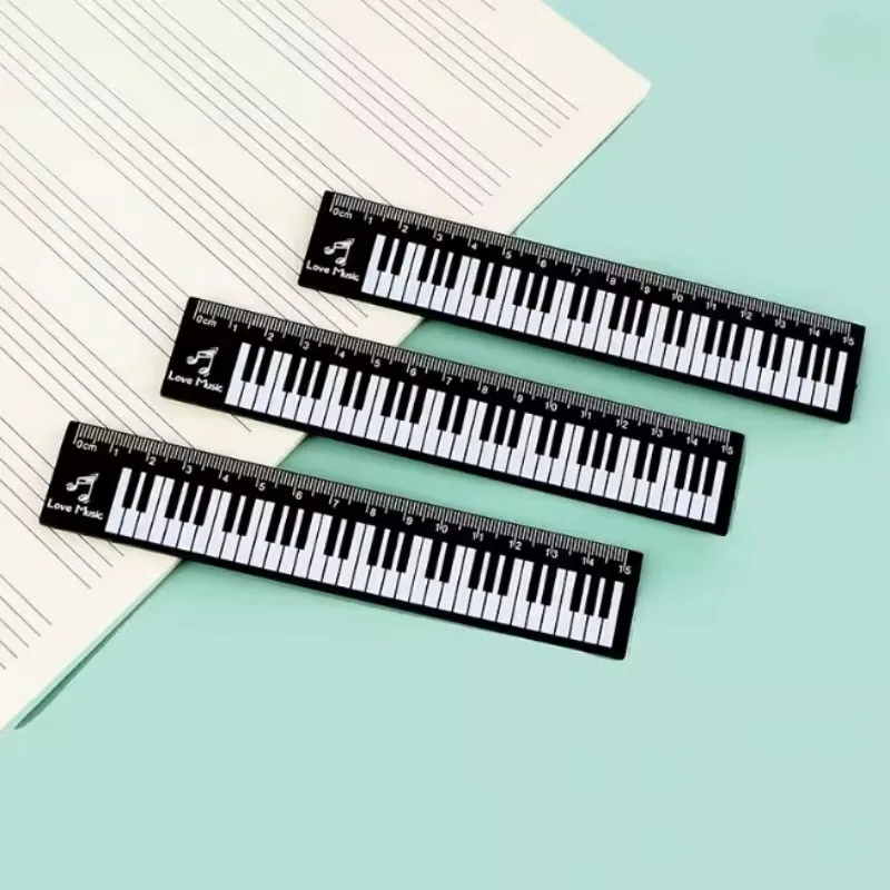 1/3pcs Creative Music Ruler 15cm, Piano Design Measuring Tool & Bookmark, for Musicians, Office, School Stationery Supply - الصورة 5