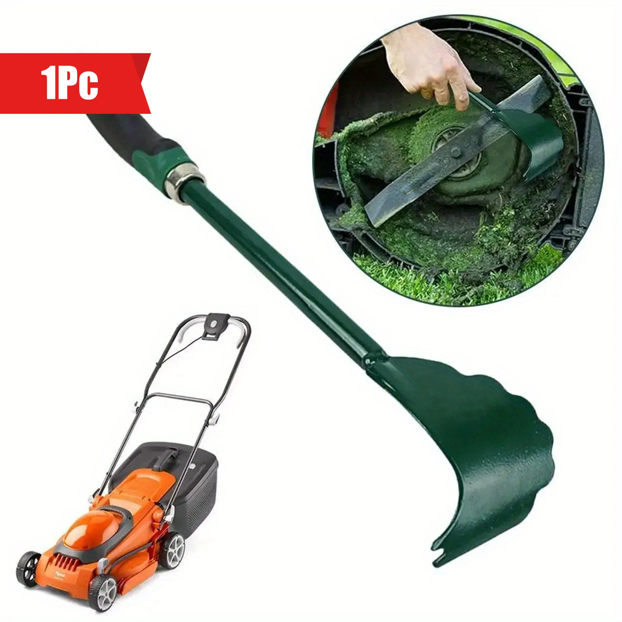 1pc Ergonomic Durable Metal Lawn Mower Deck Scraper Tool, Long Handle, Effective Undercarriage Cleaner for Maintenance