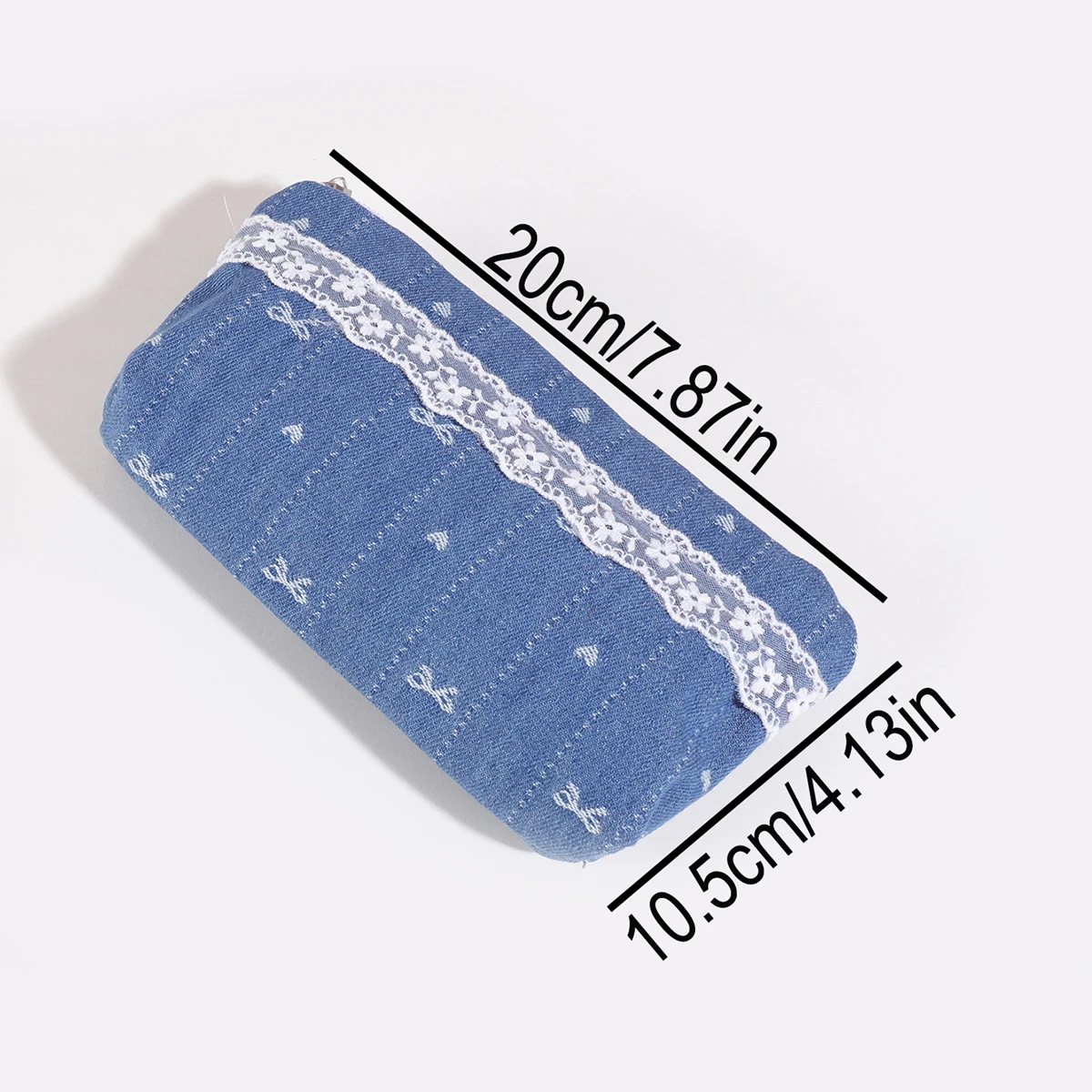 Exquisite and cute bow-patterned pencil case, floral and green decorated portable pencil case, storage for study office supplies - الصورة 2
