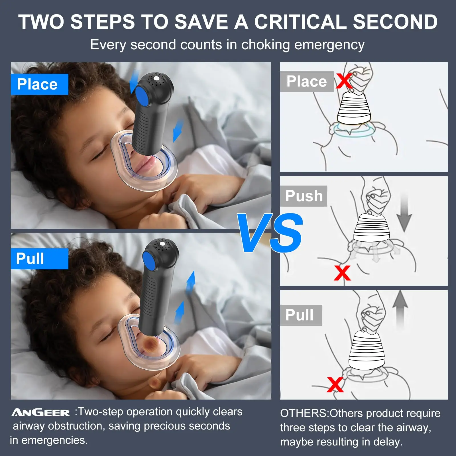 First Aid Kit Choking Device for Baby&Adults Airway Suction Device Choking Rescue Kits Home Asphyxia Device Anti Suffocation - الصورة 4