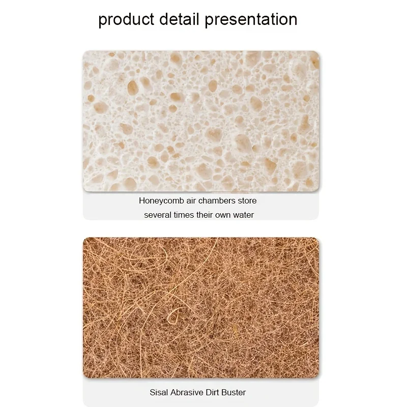 1-12Pc Natural Cleaning Cloth Sponge Wood Pulp Cotton Three In One Cleaning Kitchen Washing Dishes And Pots Herramientas - الصورة 5