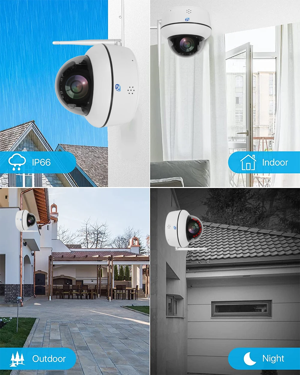 5MP Wifi Dome PTZ Camera 5X Optical Zoom IP Camera Humanoid Tracking Two-way Talk Wireless Home Security Surveillance Cameras - الصورة 6