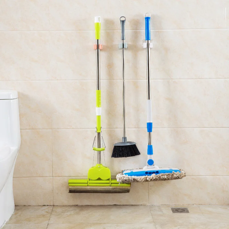 Mop Rack Wall Mounted Mop Holder Broom Holder Hanger Shelf Organizer Hook Household Kitchen Organizer Bathroom Accessories - الصورة 3