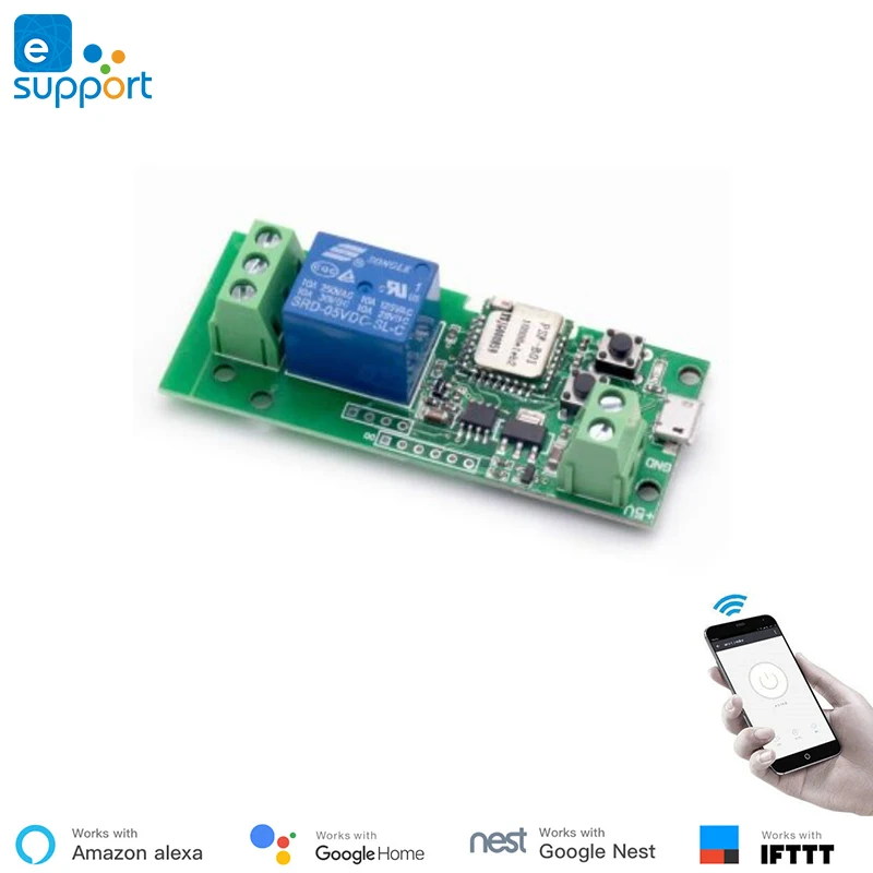 eWelink Smart USB 7-32V DIY 1 Channel Jog Inching Self-Locking WIFI Wireless Smart Home Switch, Voice Remote Control with Alexa - الصورة 5