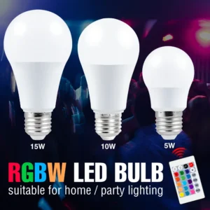 Led RGB Lamp Bulb 5W 10W 15W Led Lampada E27 Dimmable Smart Control Light 110V Color Changing Lamp RGBW Magic Bulb Home Party