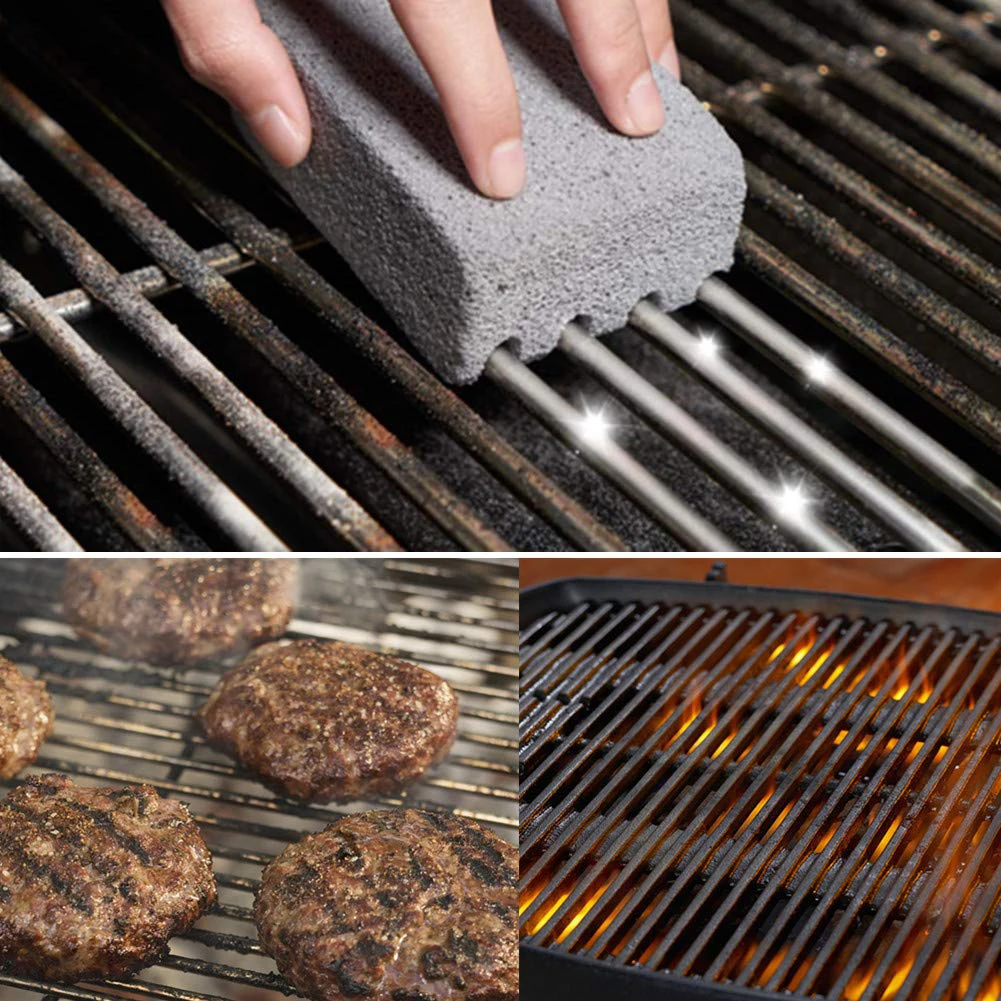 2Pcs Grill Cleaning Brick Block Barbecue gas stove BBQ Stone Racks Stains Grease Cleaner Tool sponge Kitchen Gadgets - الصورة 3