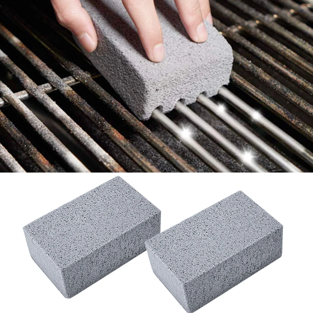 2Pcs Grill Cleaning Brick Block Barbecue gas stove BBQ Stone Racks Stains Grease Cleaner Tool sponge Kitchen Gadgets