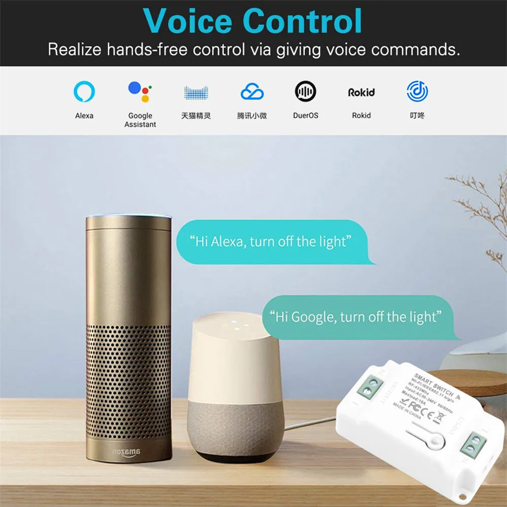 AXUS WiFi Push Button Switch Tuya Wall Smart RF 433Mhz Light Switch Wireless Remote Controller Relay Module Google Home Alexa - Image 2