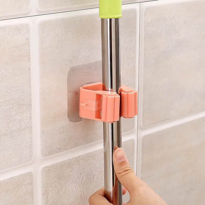 Mop Rack Wall Mounted Mop Holder Broom Holder Hanger Shelf Organizer Hook Household Kitchen Organizer Bathroom Accessories - الصورة 4
