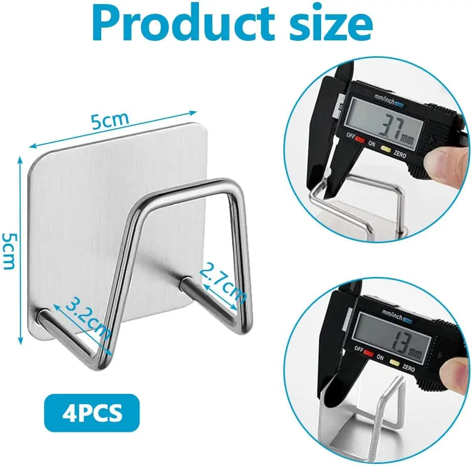 Sponge Holder Kitchen Adhesive Stainless Steel Waterproof Sink Sponge Drain Rack Shelf kitchen organizer and storage Accessories - الصورة 2