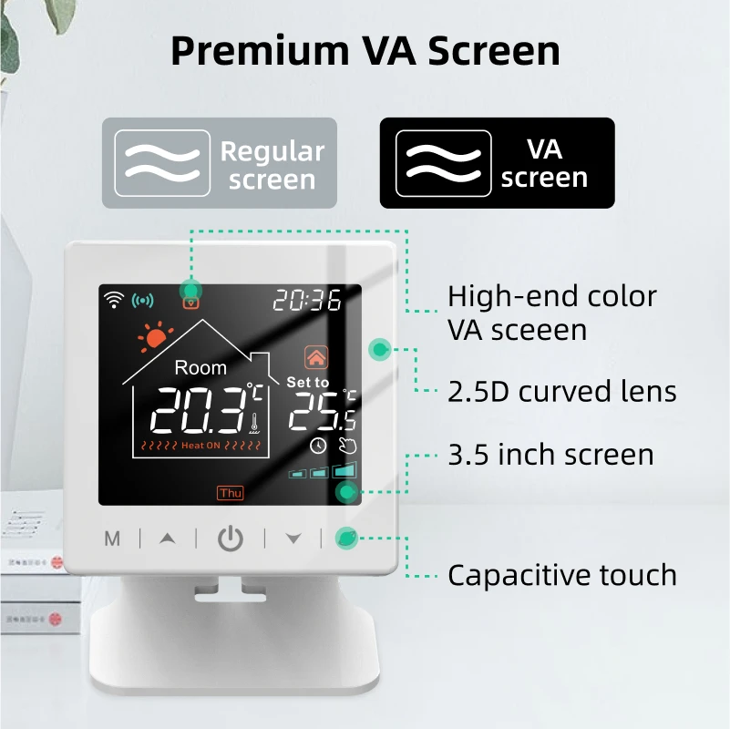 Smart home Wifi thermostat tuya RF wireless gas boiler heating programmable room temperature remote controller with alexa google - الصورة 5