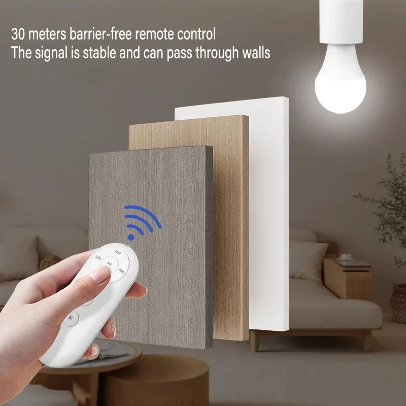 E27 LED Lamp Base Smart Wireless Remote Control Switch Timer Switch AC110-240V Socket Base Adapter ON/OFF Smart Home Automation