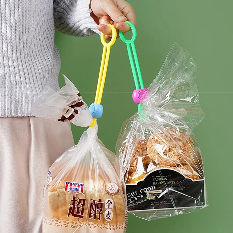 3pcs Silicone Food Bag Sealing Strap Freshness Sealing Clip Adjustable Clips Sealer Portable Data Cable Storage Kitchen Gadgets - الصورة 4