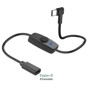 Short USB C Extension Cable with ON Off Switch USB-C to Type C Power Supply Cord, 5V for USB Fan,LED Strips,Desk Lamp,LED Strip