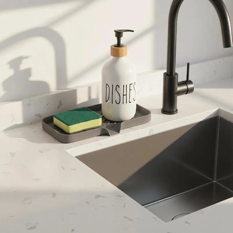 Non-slip Silicone Organizer Tray For Kitchen And Bathroom Anti-drop Storage Solution - الصورة 4