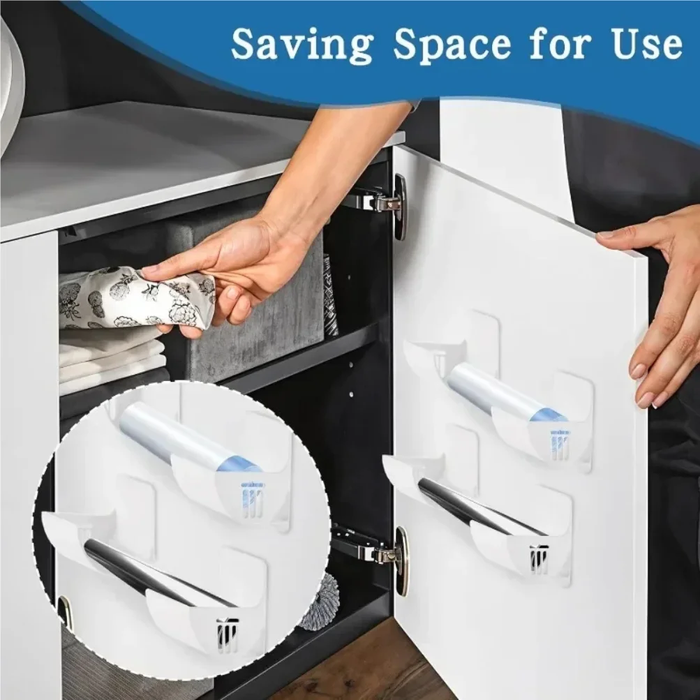 20/2pcs Trash Bags Shelf Holder Wall Mounted Plastic Bag Film Container DispenserGarbage Bag Storage Box Organizer For Kitchen - Image 4