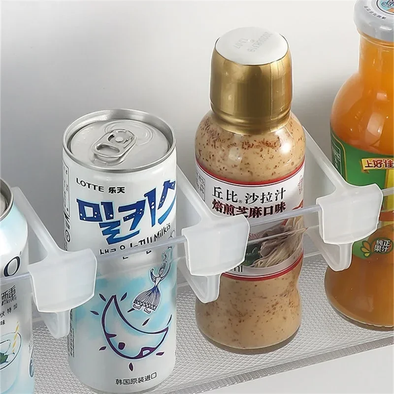 4-16PCS Refrigerator Storage Partition Board Retractable Plastic Divider Storage Splint Kitchen Bottle Can Shelf Organizer - الصورة 2