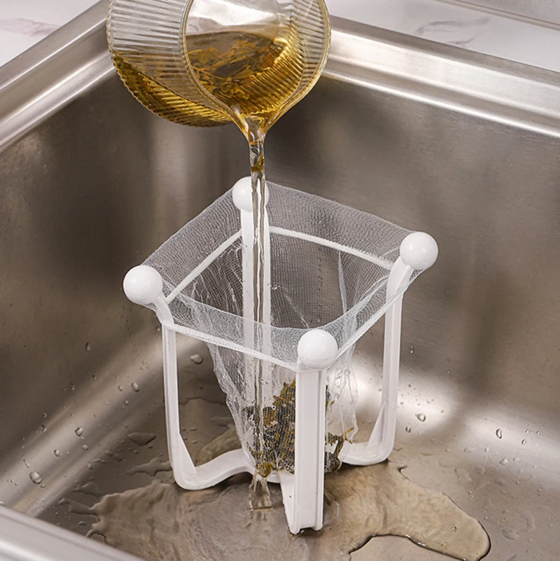 1PC Kitchen Sink Vegetable Fruit Drainer Basket Rack 50pcs Drain Strainer Kitchen Accessories Storage Sink Filter Shelf - الصورة 4