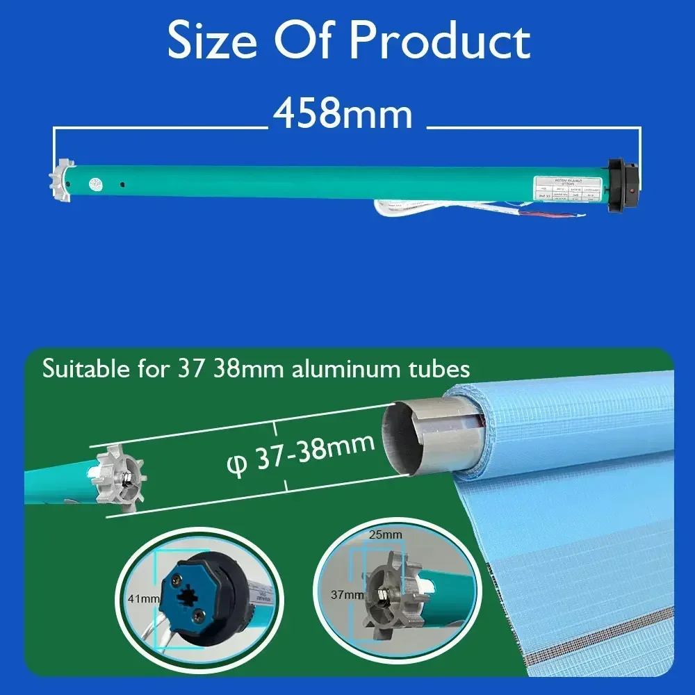 SZMYQ 25mm 2N Tuya Smart Curtains Roller Driver System 10KG Safe Load Alexa App Control Home Blinds Shades Motor For 38 Tube - الصورة 6