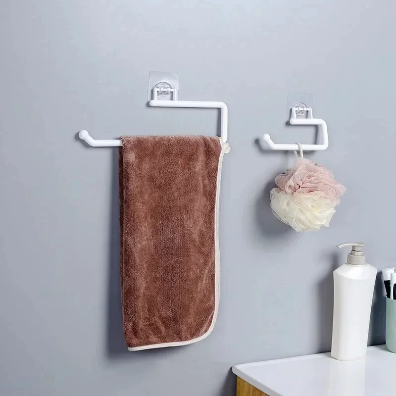 1/2/4pcs Multifunctional Bathroom Kitchen Storage Rack Towel Holder Roll Organizer Space Saving Home Shelf Accessories - الصورة 4