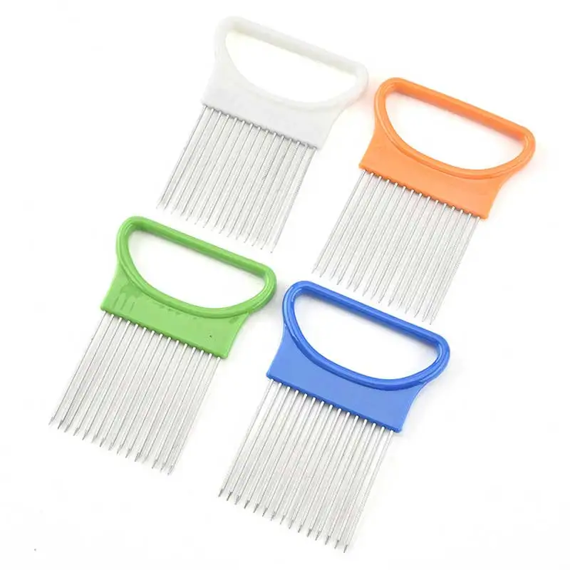 Shrendders & Slicers Onion Cutter Vegetables Slicer Tomato Cutting Aid Holder Guide Slicing Kitchen Accessories Gadgets - الصورة 5