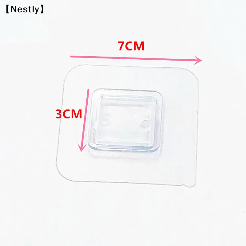 1/5/10 Pcs Wall Self Adhesive Hook Transparent Wire Shelf Wall Mount Sticker Sided Fixing Patch Kitchen Bathroom Gadget〔Nest〕 - الصورة 4