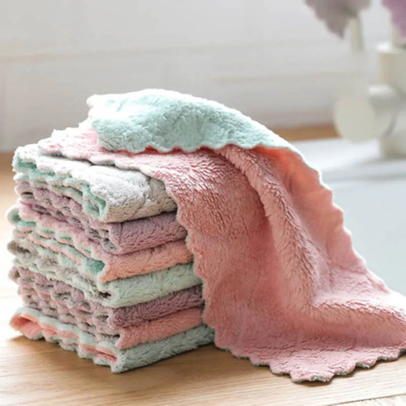 2pcs Super Absorbent Microfiber Cleaning Wiping Rag kitchen Dish Cloth Tableware Household Cleaning Towel Kichen Tools Gadgets - الصورة 6