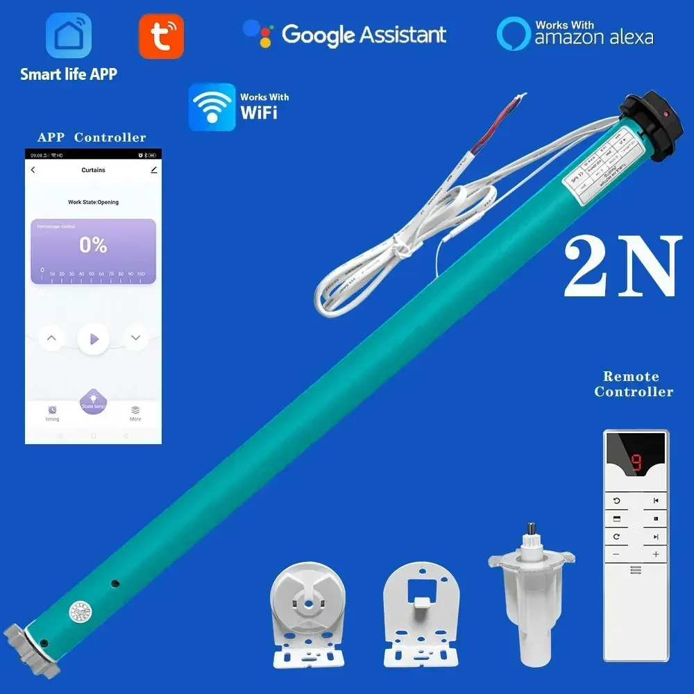 SZMYQ 25mm 2N Tuya Smart Curtains Roller Driver System 10KG Safe Load Alexa App Control Home Blinds Shades Motor For 38 Tube - الصورة 3