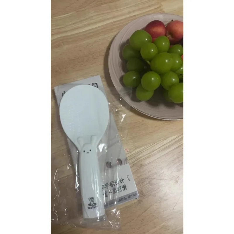 1pc rabbit cartoon decpration Rice Scoop Food Grade Plastic Non Stick Standing Kitchen Spoon Kitchen Tools Gadgets
