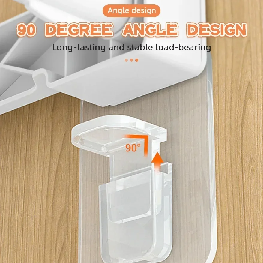 2/5 Kitchen Shelf Support Adhesive Nails Cabinet Partition Bracket Wall Stickers Hooks Home Storage Organization Garden - الصورة 4