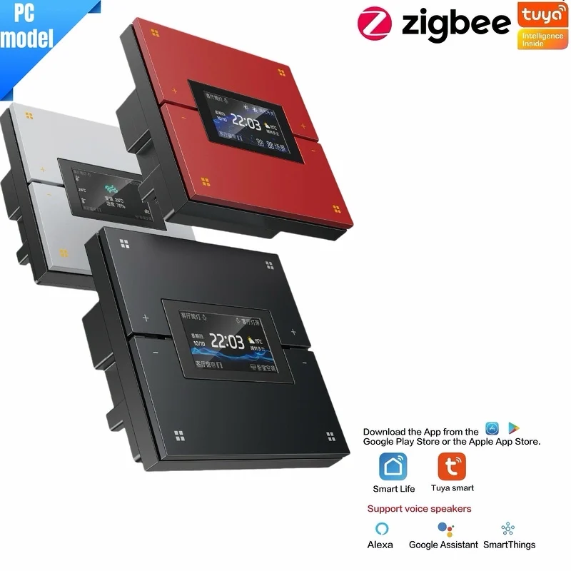 PC model M9Pro Tuya Zigbee smart switch, smart home, automatic scene switch, dimming, curtain control, time and weather display - Image 3