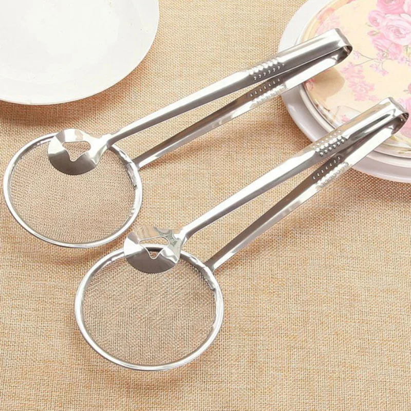 Food Strainer 1 Piece Kitchen French Fryer Spoon Drain Gadget Kitchen Tools Accessories Oil Filter Clip, Oil Draining Food Clip