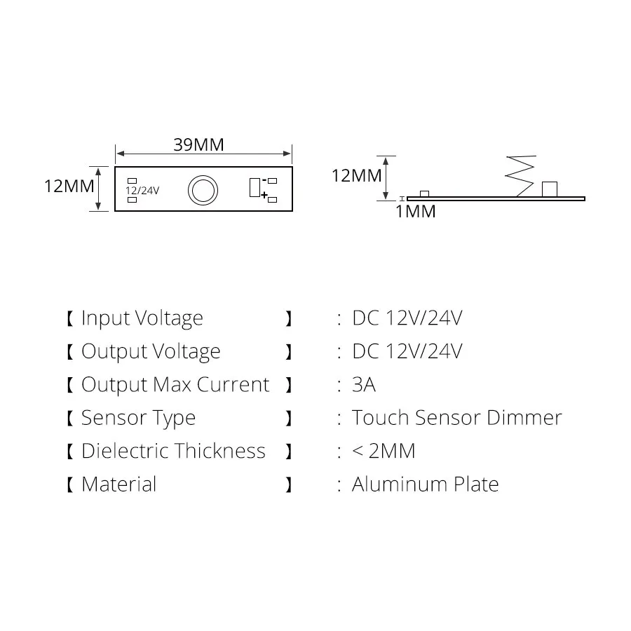 Touch Sensor Switch DC 12V 24V Coil Spring Switch 36W 3A Smart Home LED Light Switch Dimmer Module Detector Controller - الصورة 4