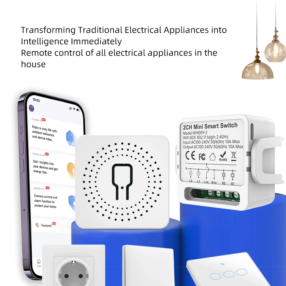 2 Way Tuya smart swtich 2Gang Smart Light Breaker Compatible with Smart Life Alexa Google Home voice control - Image 2