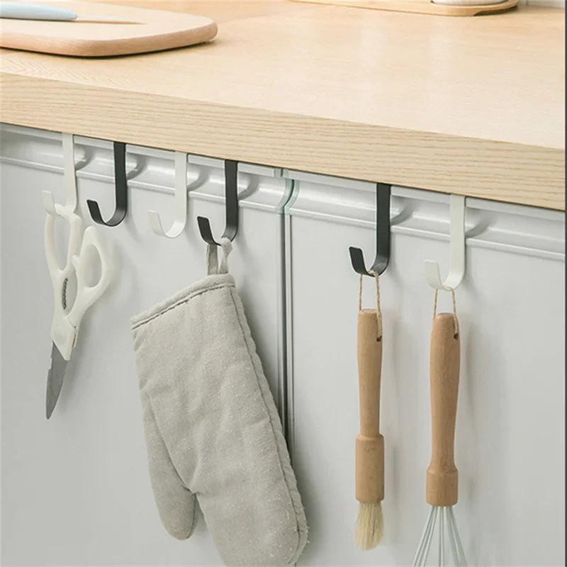 S-Shaped Metal Hook Cabinet Door Hanging Rack Gadgets Holders Desk Shelves Kitchen Utensils Storage Organizer Bathroom Accessori - Image 2