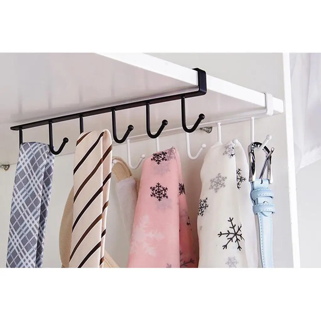 6 Hooks under Holder, Multi-functional Kitchen Utensil Shelf for - الصورة 6