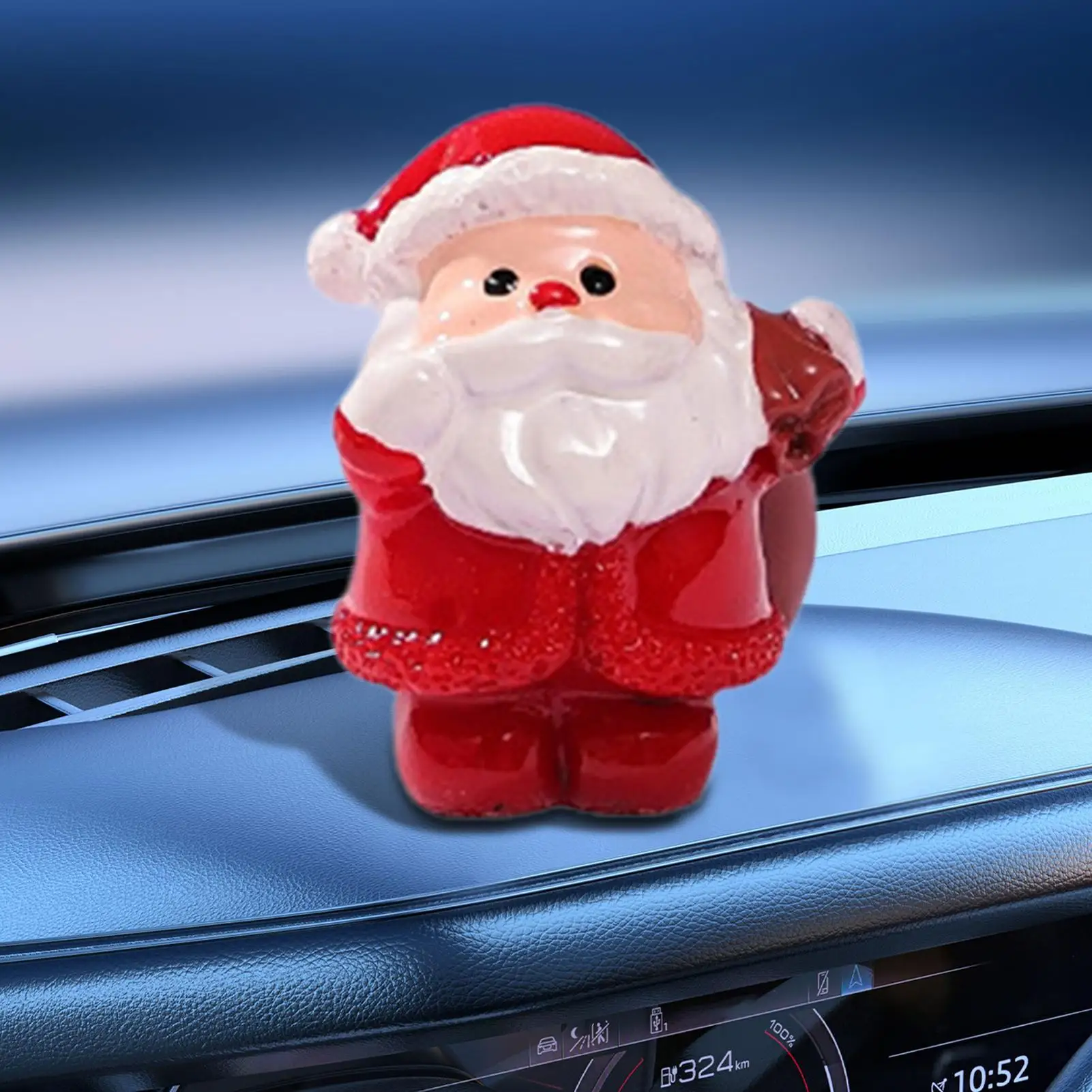 Mini Santa Figure Cute Christmas Desktop Decor Collectible Santa Claus Ornament For Bedside Shelf Kitchen Dining Table Car - الصورة 4