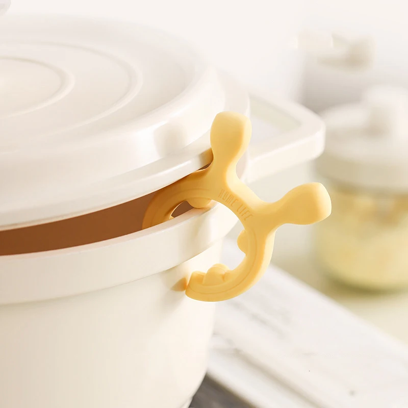 1PC Silicone Spatula Rack Deer Ear Shaped Anti-Scalding Pot Clip Spoon Holder Kitchen Gadget for Cooking And Baking - الصورة 4