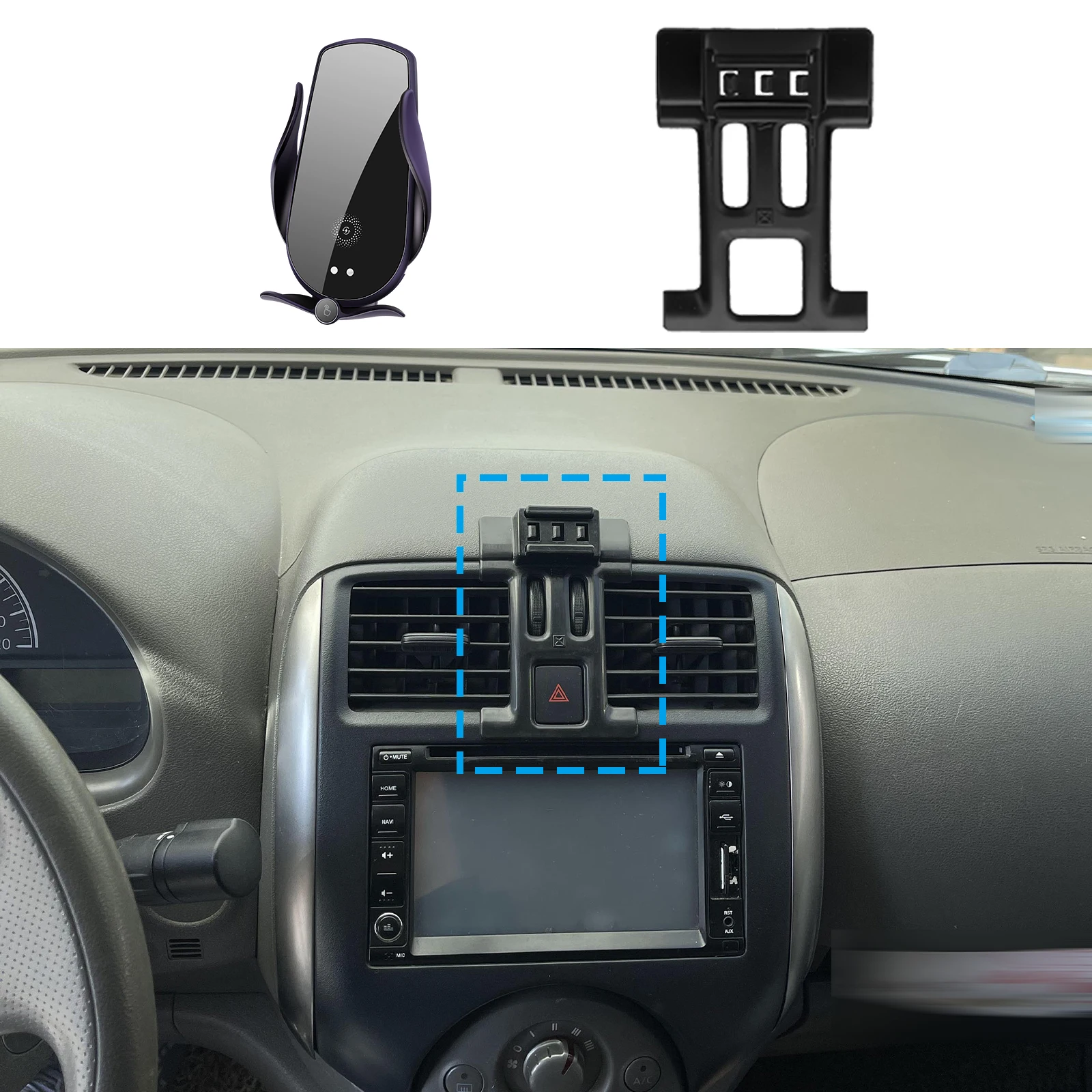 Car Mobile Phone Holder for Nissan Armrest Versa Sunny N17 2011 2012 2013 GPS Bracket Navigation Accessories Stand Auto - الصورة 3
