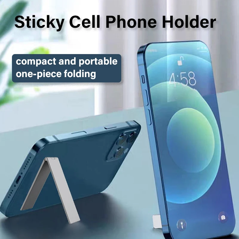 Colorful Phone Metal Holder for iPhone pro/plus/max Xiaomi Samsung Folding Portable Stand Desktop Sticker Support for Cell Phone - الصورة 2